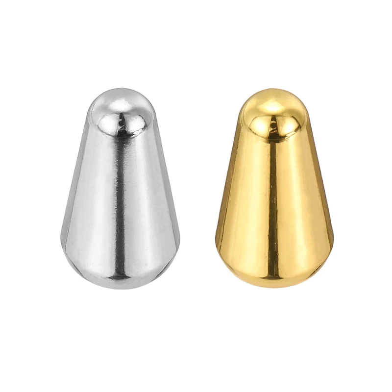 Guitar Toggle Switch Tip 3/5 Way Brass Cross Slot Silver/Gold 2Pcs