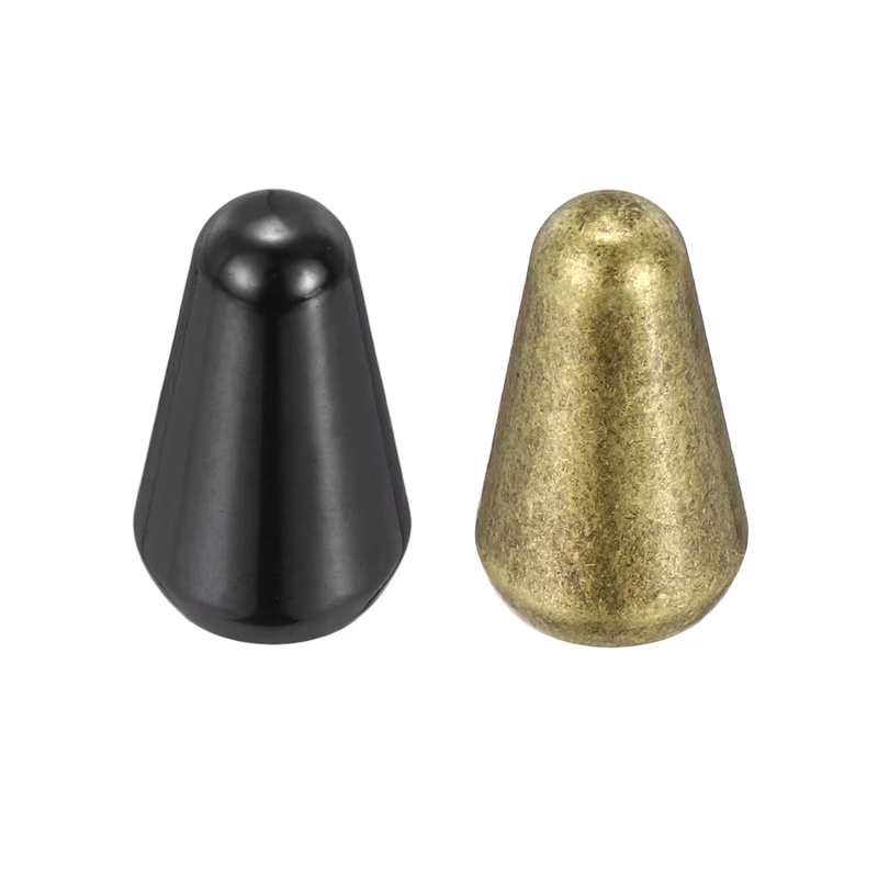 Guitar Toggle Switch Tip 3/5 Way Brass Cross Slot Black/Bronze 2Pcs