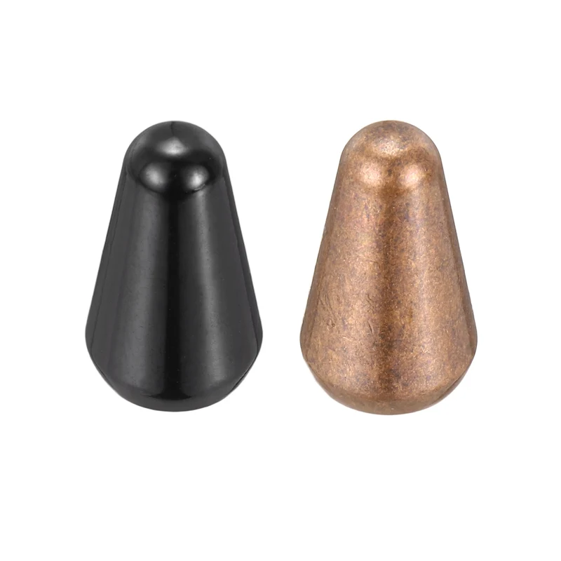 Guitar Toggle Switch Tip 3/5 Way Brass Cross Slot Black/Red Copper 2Pcs