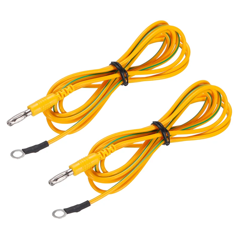 ESD Grounding Cables, 1.8m/71" Anti-Static Ground Cable Yellow, Pack of 2