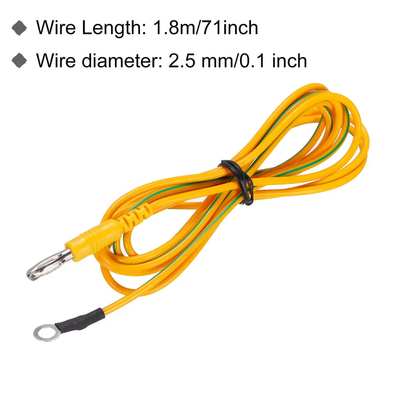 ESD Grounding Cables, 1.8m/71" Anti-Static Ground Cable Yellow, Pack of 2