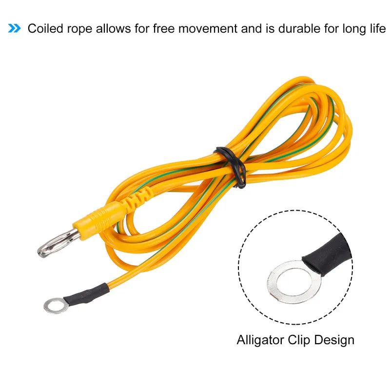 ESD Grounding Cables, 1.8m/71" Anti-Static Ground Cable Yellow, Pack of 2