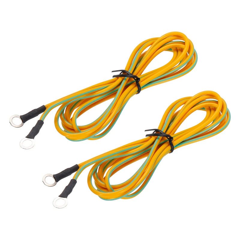 ESD Grounding Cable Cord 1.8m/71" Long Yellow Anti-Static Ground Wire Cable for Eliminate Conductor Electrostatic, Pack of 2