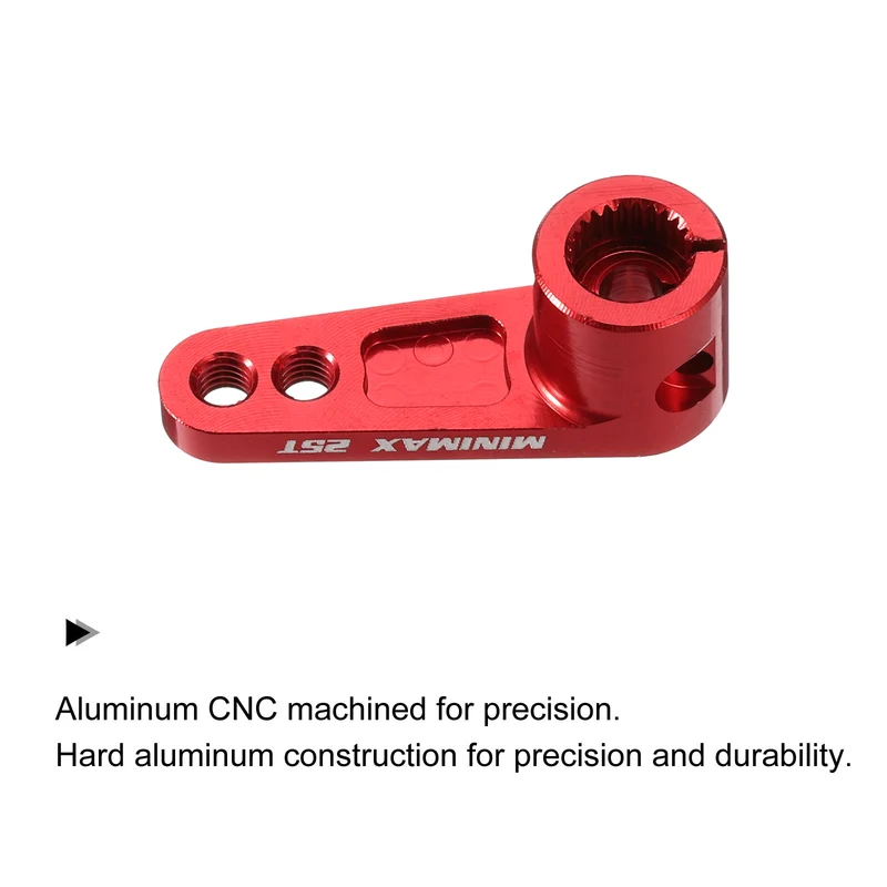 Aluminum Alloy 25T Steering Servo Arm Horn Red/Black for RC Car 2 Pcs