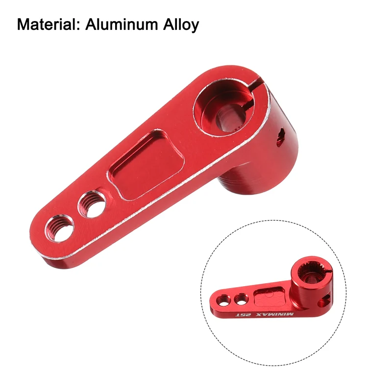 Aluminum Alloy 25T Steering Servo Arm Horn Red/Black for RC Car 2 Pcs
