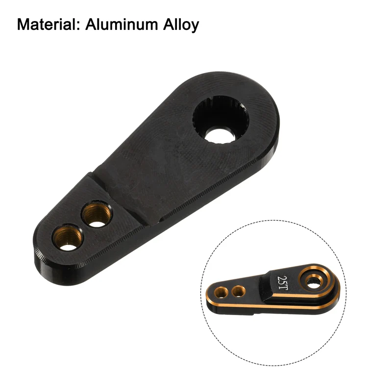 Aluminum Alloy 25T Steering Servo Arm Horn Gold/Silver for RC Car Pack of 2