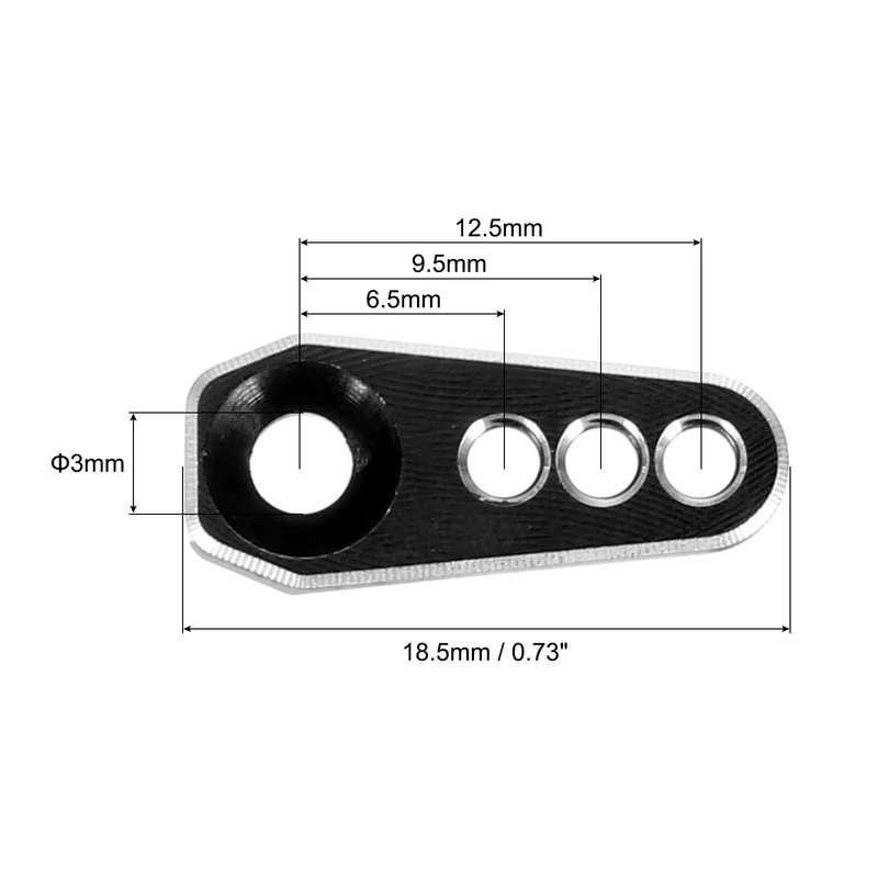 Aluminum Alloy 1/18 25T Steering Servo Arm Horn Black for DIY, 3 Pcs