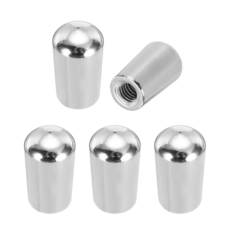 5Pcs 3 Way Guitar Toggle Switch Tip, M4 Brass Threaded for LP, Silver