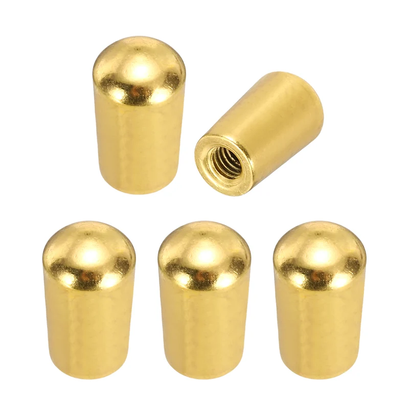 5Pcs 3 Way Guitar Toggle Switch Tip, M4 Brass Threaded for LP, Gold