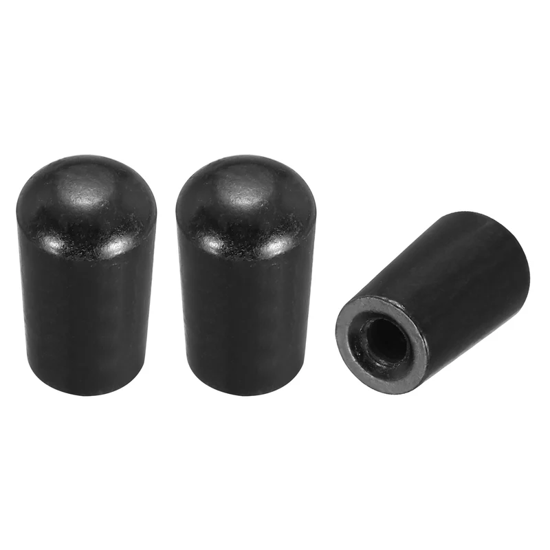3Pcs 3 Way Guitar Toggle Switch Tip, M3.5 Brass Threaded for LP, Black