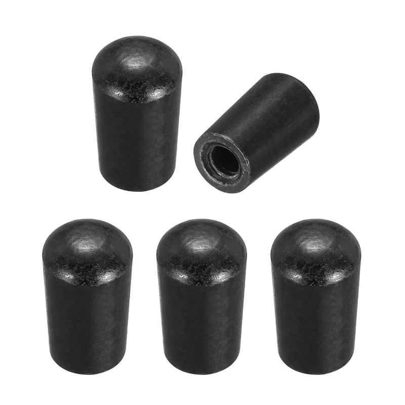 5Pcs 3 Way Guitar Toggle Switch Tip, M4 Brass Threaded for LP, Black