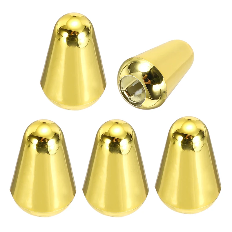 5Pcs 3/5 Way Guitar Toggle Switch Tip, Plastic Slotted 3.7mm/0.15", Gold