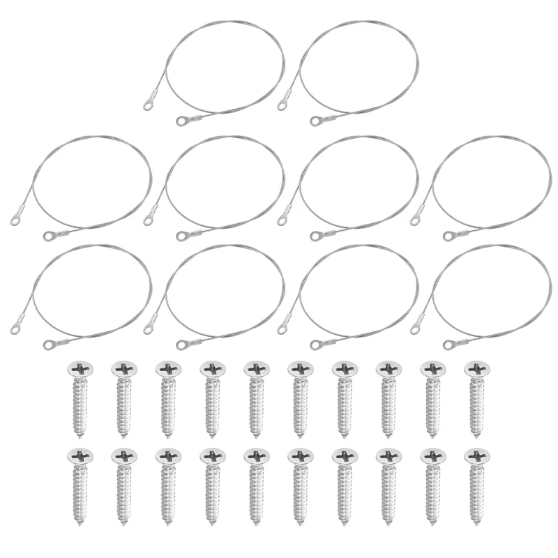 10Pcs Lanyard Cable, 60cm x 1.5mm 304 Stainless Steel Wire Rope Lanyard