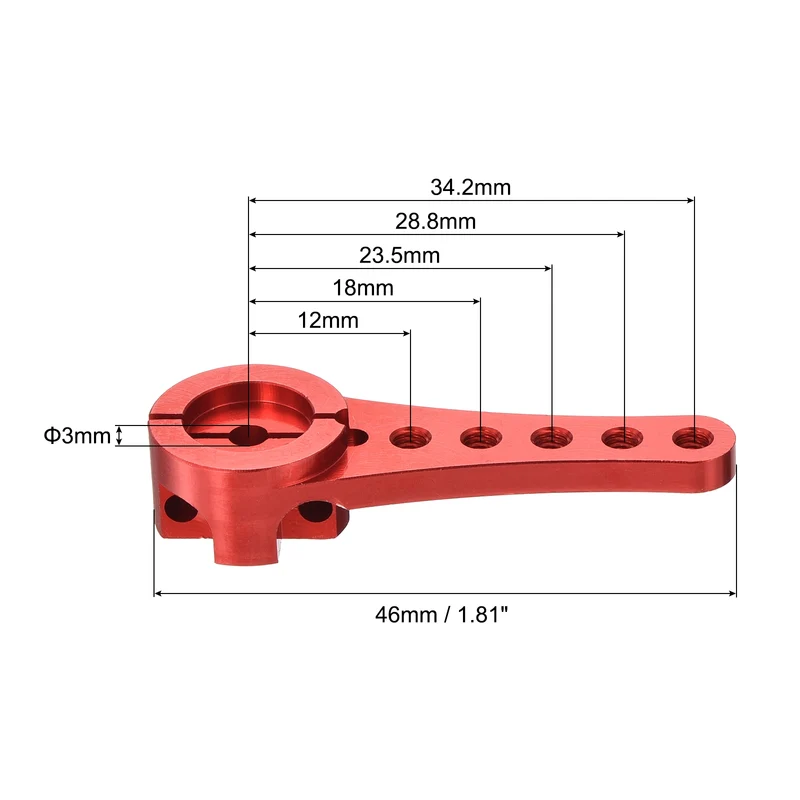Aluminum Servo Horn Long 25T Steering Arm 46mm Length Red