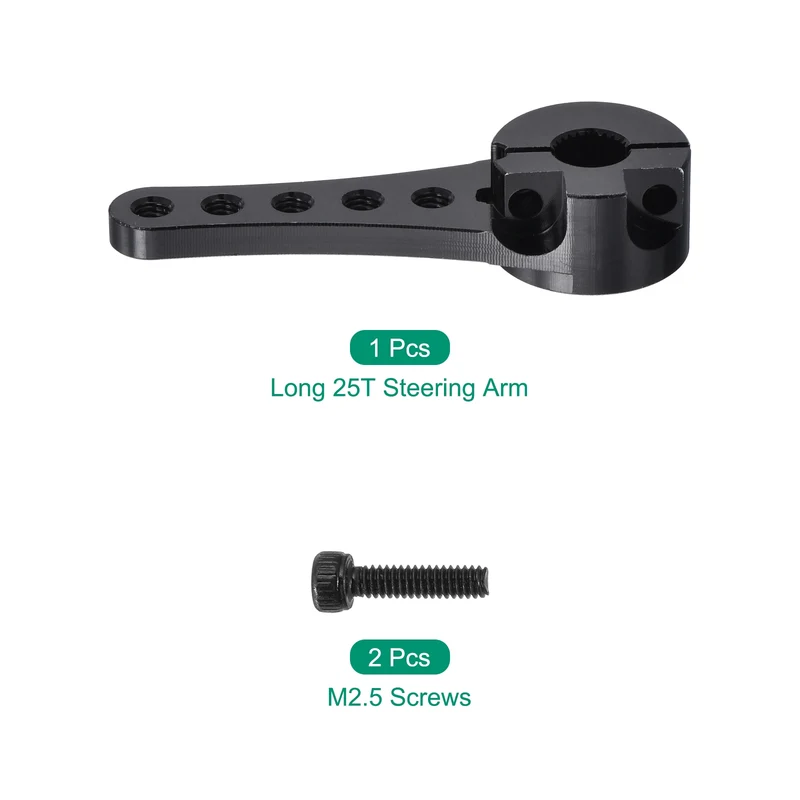 Aluminum Servo Horn Long 25T Steering Arm 46mm Length Black