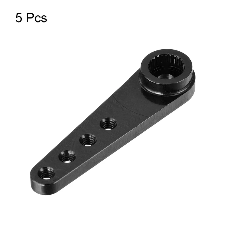 5 Pcs Aluminum Servo Horn Long 25T Steering Arm 37mm Length Black