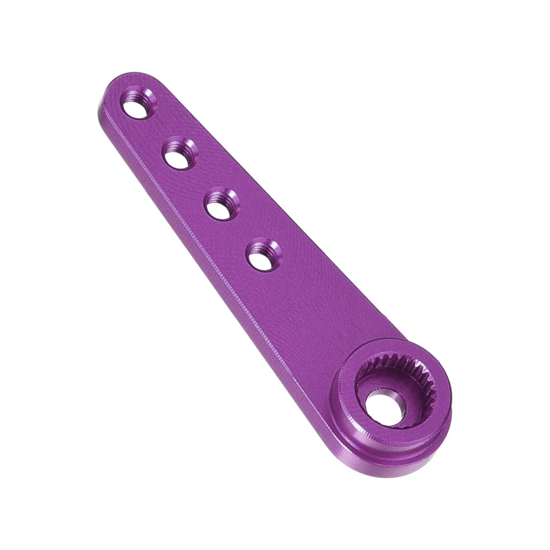 5 Pcs Aluminum Servo Horn Long 25T Steering Arm 37mm Length Purple