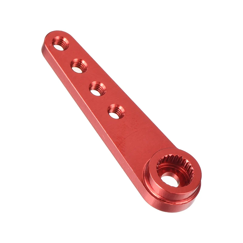 5 Pcs Aluminum Servo Horn Long 25T Steering Arm 37mm Length Red