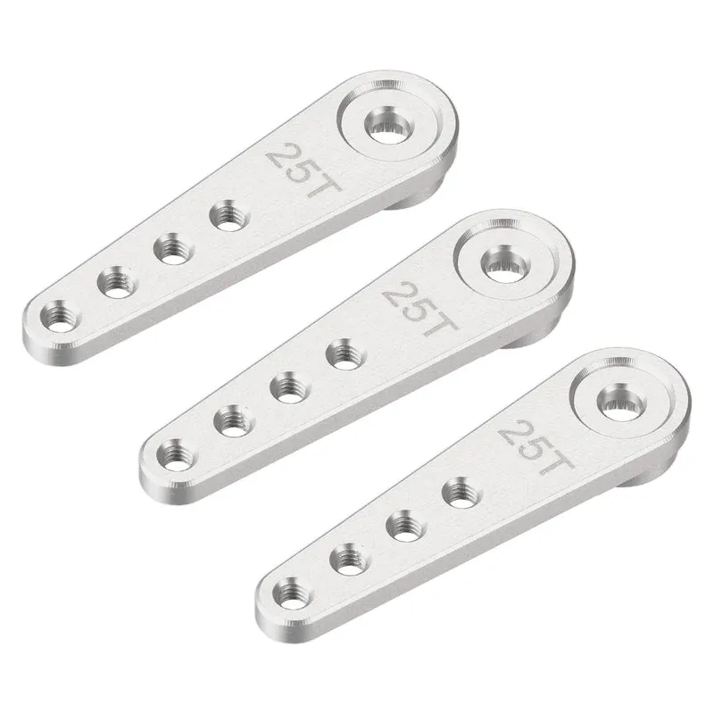 3 Pcs Aluminum Servo Horn Long 25T Steering Arm 37mm Length Silver