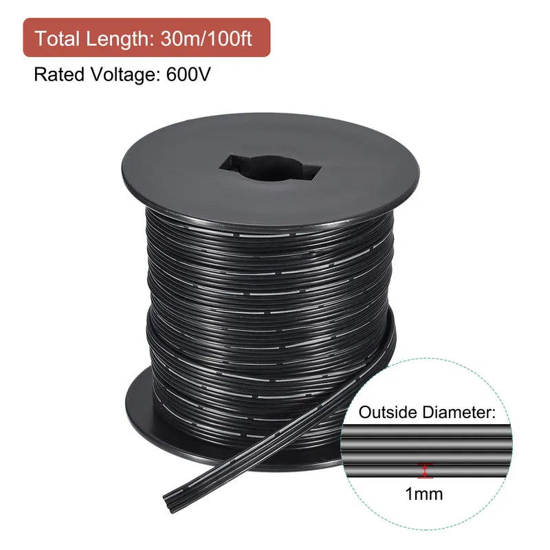 28AWG Silicone Ribbon Cable 4Pin 28 Gauge Flat Cable Silicone Wire 30m/100ft