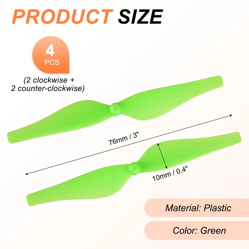 4Pcs 3 Inch Plastic Propellers for Tello RC Quadcopter Green