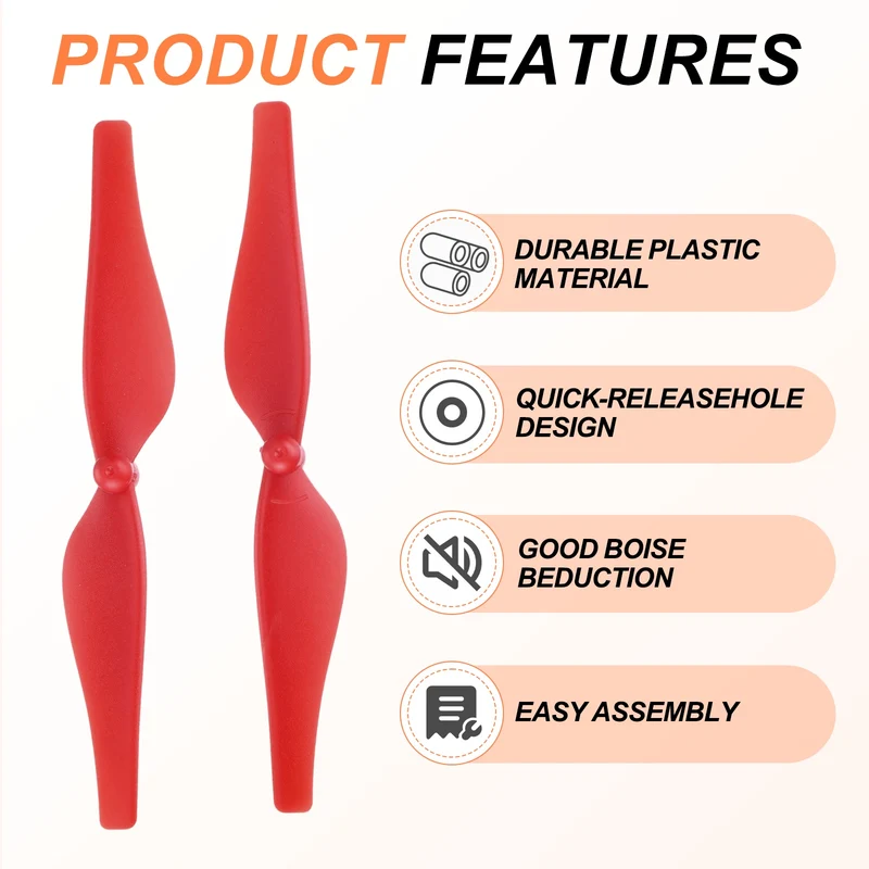 4Pcs 3 Inch Plastic Propellers for Tello RC Quadcopter Red