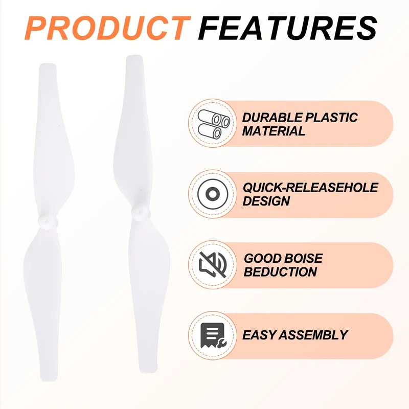 4Pcs 3 Inch Plastic Propellers for Tello RC Quadcopter White