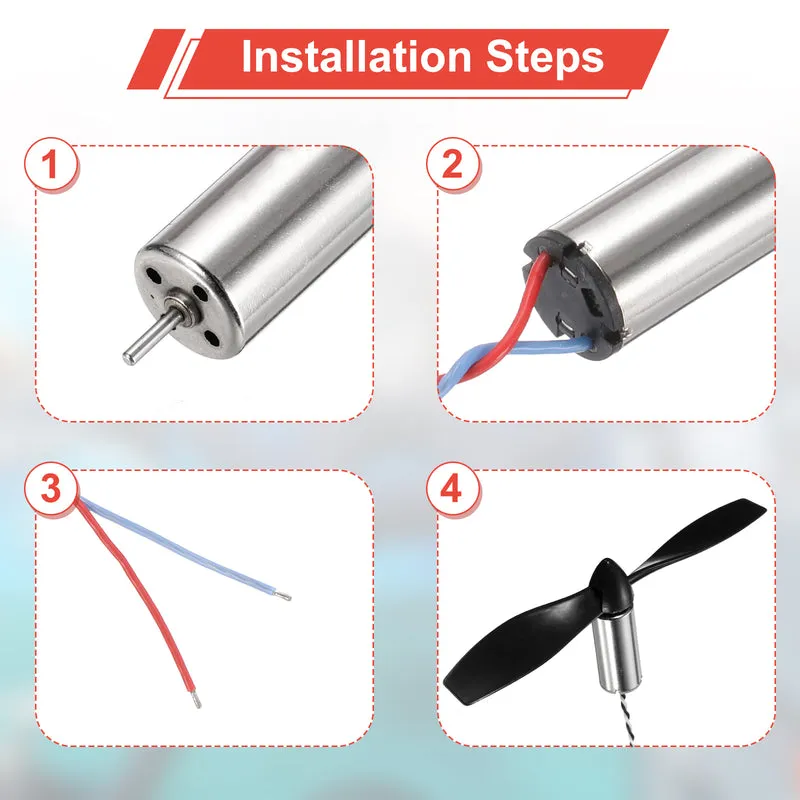 Propeller Props 720 Hollow Cup Motors with 4 Pieces of 75MM LR Blades