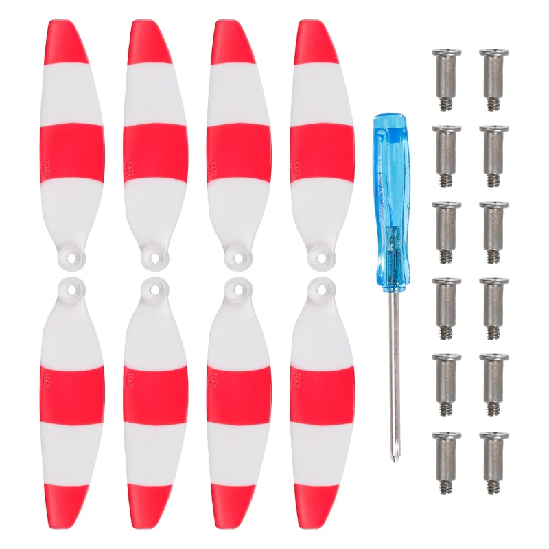Mini 1 RC Propellers Blades Props White Red with Screwdriver/Screw, Quick-Release, Low-Noise Propeller for Mini 1 Drone, Quadcopter, Pack of 8