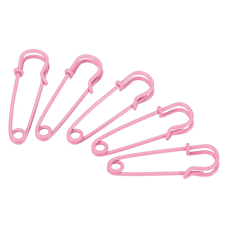 Safety Pins 1.57 Inch Large Metal Sewing Pins Light Pink 24Pcs