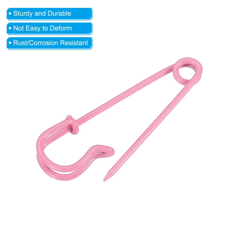Safety Pins 1.57 Inch Large Metal Sewing Pins Light Pink 24Pcs