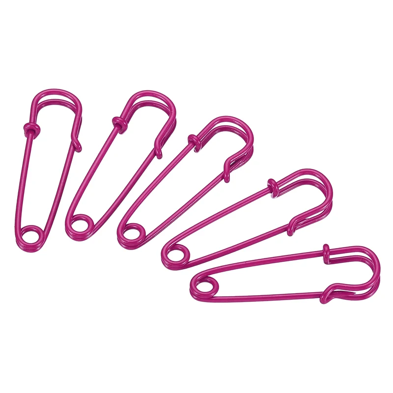 Safety Pins 1.57 Inch Large Metal Sewing Pins Rose Red 24Pcs