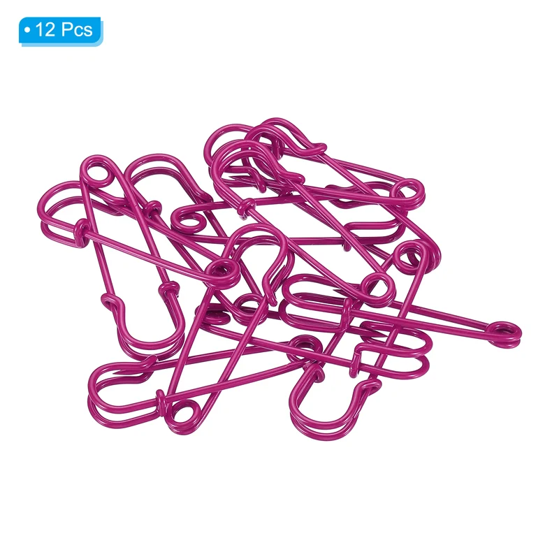 Safety Pins 1.57 Inch Large Metal Sewing Pins Rose Red 12Pcs