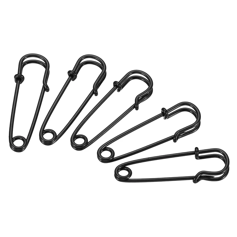 Safety Pins 1.57 Inch Large Metal Sewing Pins Black 24Pcs