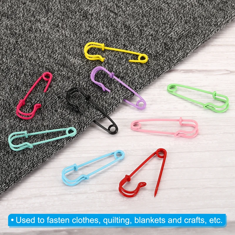 Safety Pins 1.57 Inch Large Metal Sewing Pins Black 24Pcs