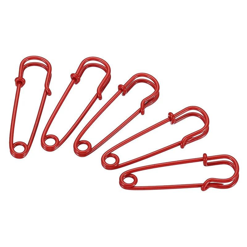 Safety Pins 1.57 Inch Large Metal Sewing Pins Red 24Pcs