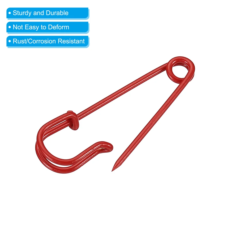 Safety Pins 1.57 Inch Large Metal Sewing Pins Red 24Pcs