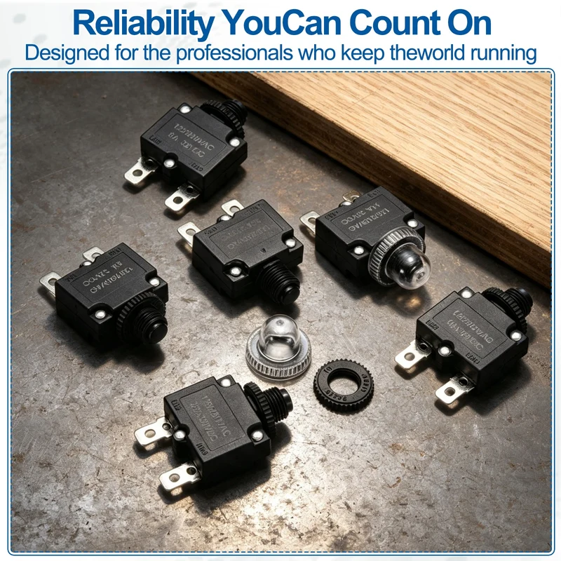 3pcs Thermal Circuit Breakers Reset Push Button 4A 125/250VAC 32VDC