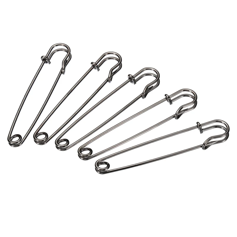 20Pcs Safety Pins 3.94 Inch Large Metal Sewing Pins Black