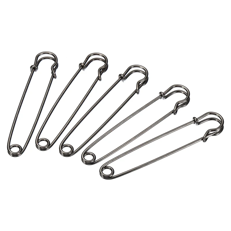 Safety Pins 3.5 Inch Large Metal Sewing Pins Black 20Pcs