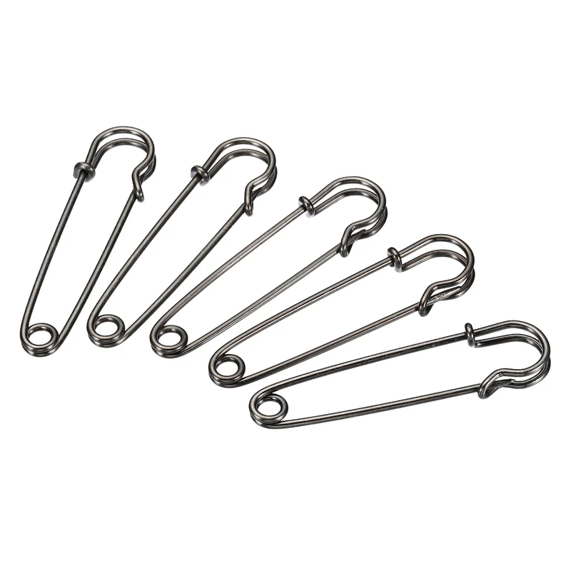 Safety Pins 2.76 Inch Large Metal Sewing Pins Black 50Pcs