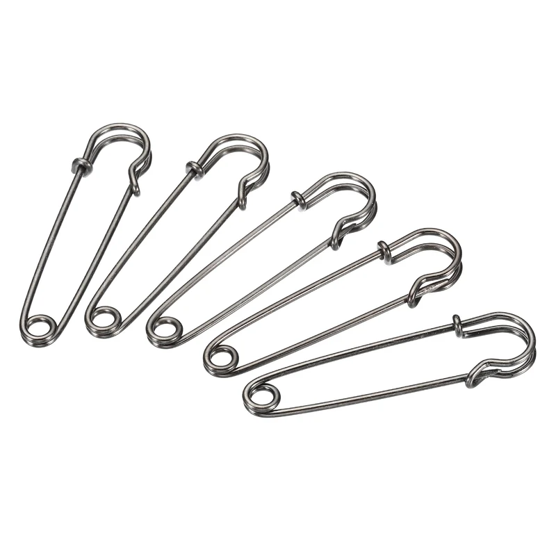 Safety Pins 2.76 Inch Large Metal Sewing Pins Black 20Pcs