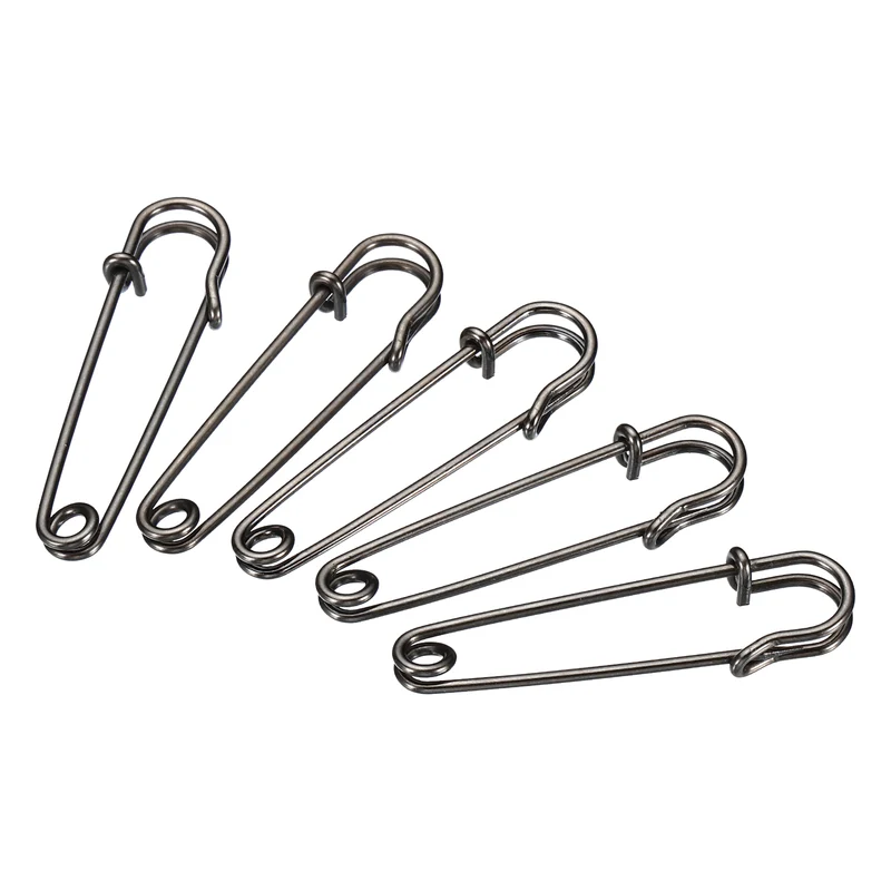 Safety Pins 1.97 Inch Large Metal Sewing Pins Black 50Pcs