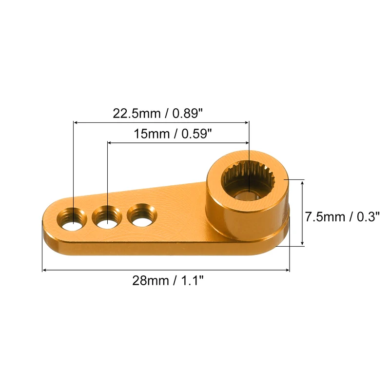Metal 25T Steering Servo Single Arm Horn Gold for RC Car 1 Pcs