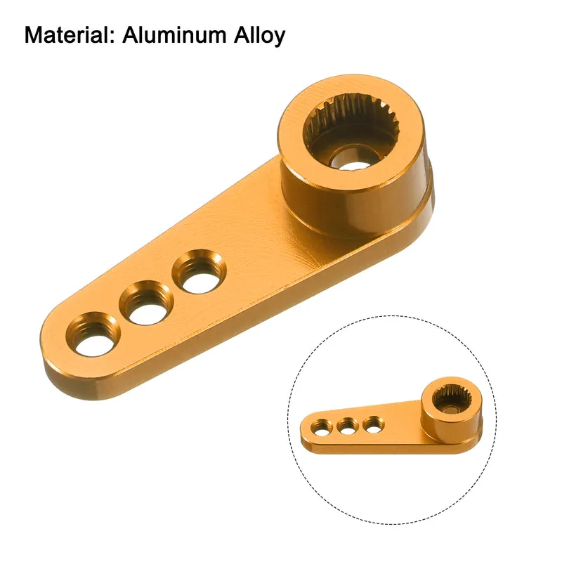 Metal 25T Steering Servo Single Arm Horn Gold for RC Car 1 Pcs