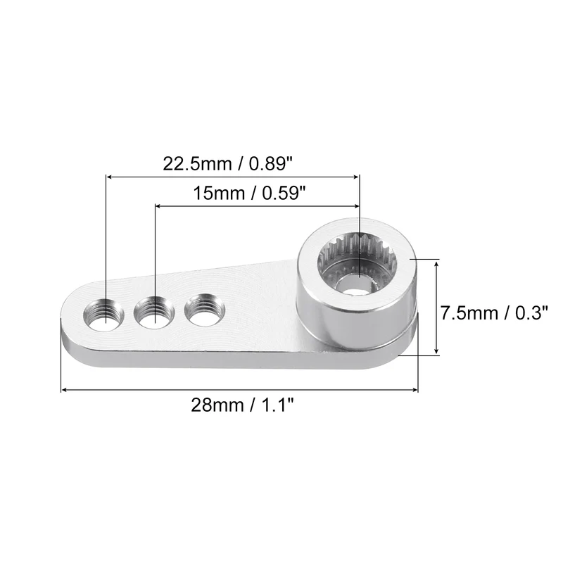 Metal 25T Steering Servo Single Arm Horn Silver for RC Car 1 Pcs