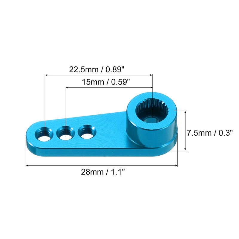 Metal 25T Steering Servo Single Arm Horn Blue for RC Car 1 Pcs