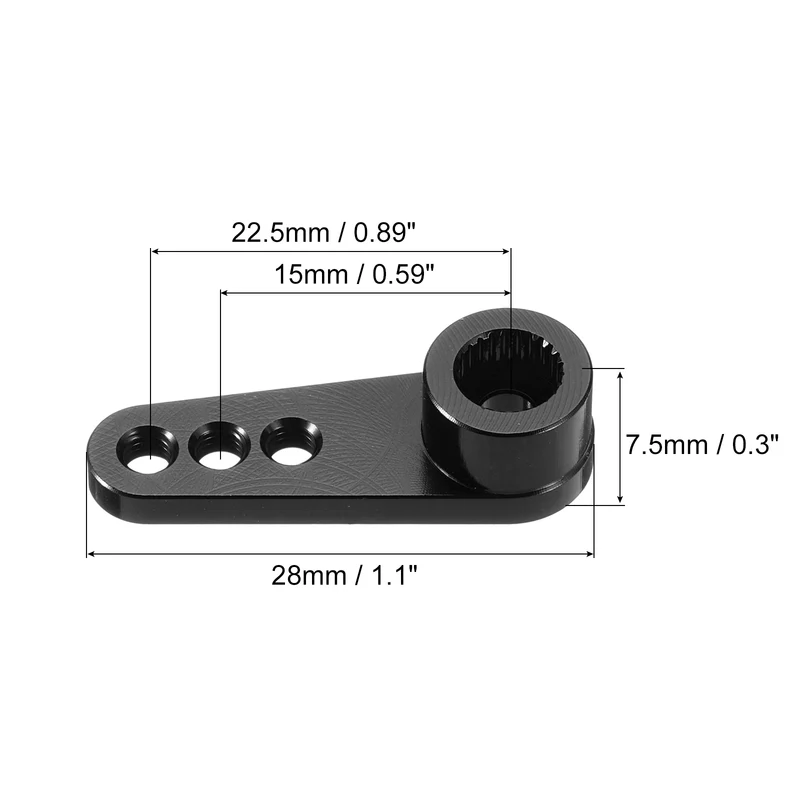 Metal 25T Steering Servo Single Arm Horn Black for RC Car 1 Pcs