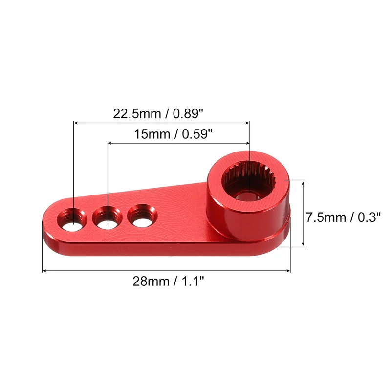 Metal 25T Steering Servo Single Arm Horn Red for RC Car 1 Pcs