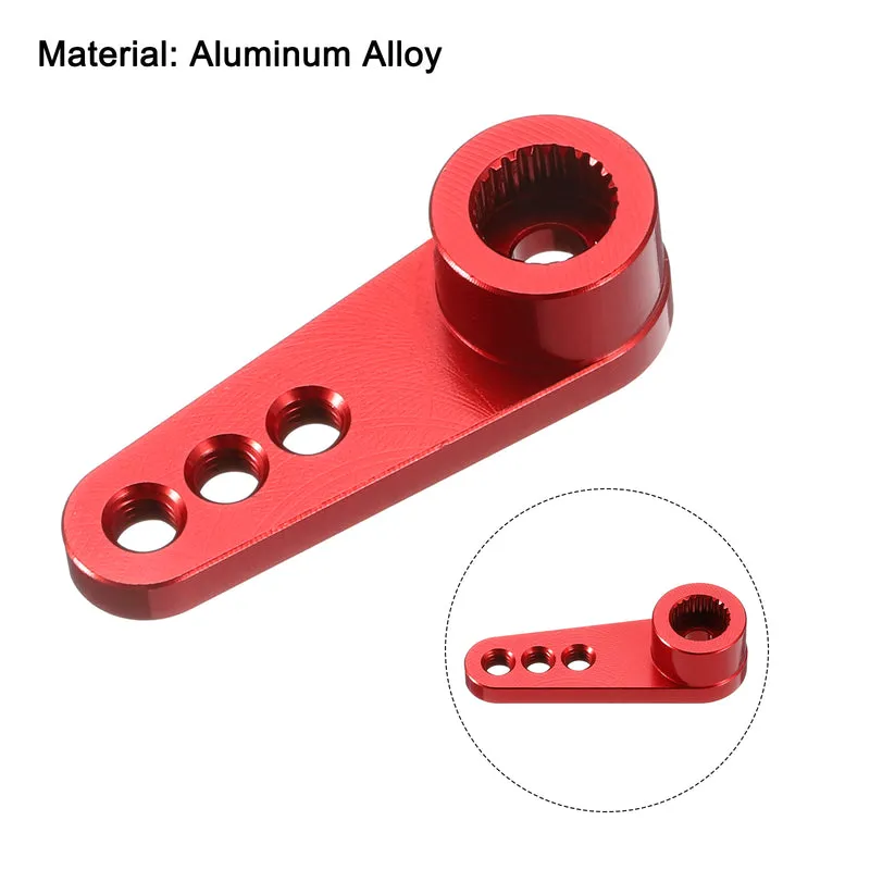 Metal 25T Steering Servo Single Arm Horn Red for RC Car 1 Pcs